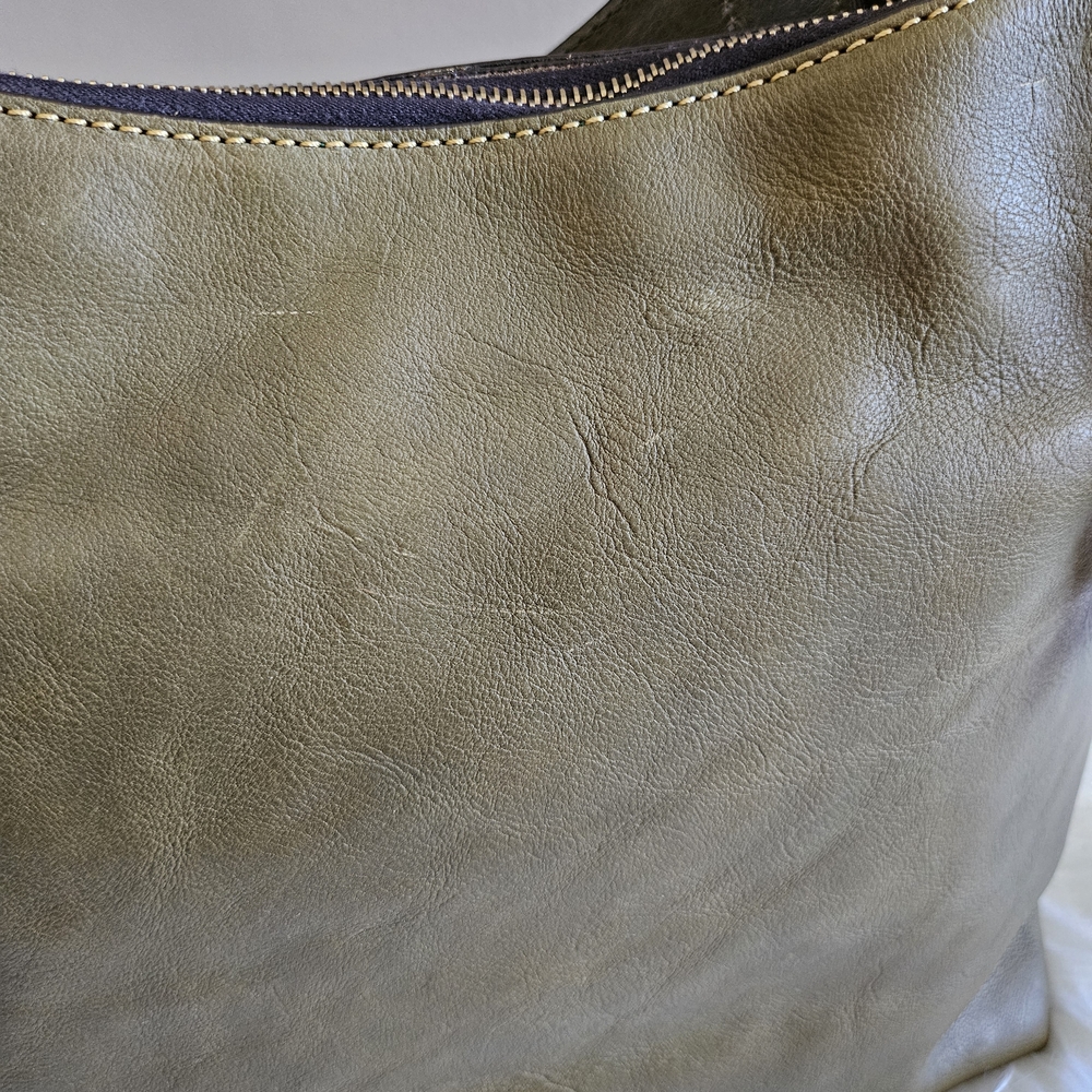Dooney & Bourke Olive Green Leather Hobo with Tassel Detail - Picture 6 of 17